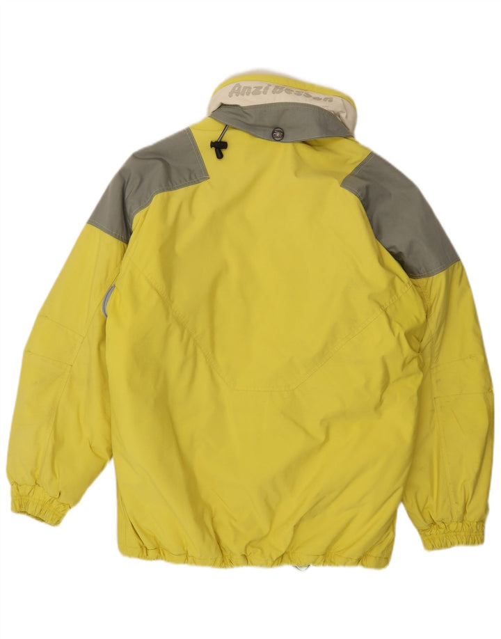 Anzi Besson Herre grafisk hætte skijakke UK 38 Medium Yellow Colourblock
