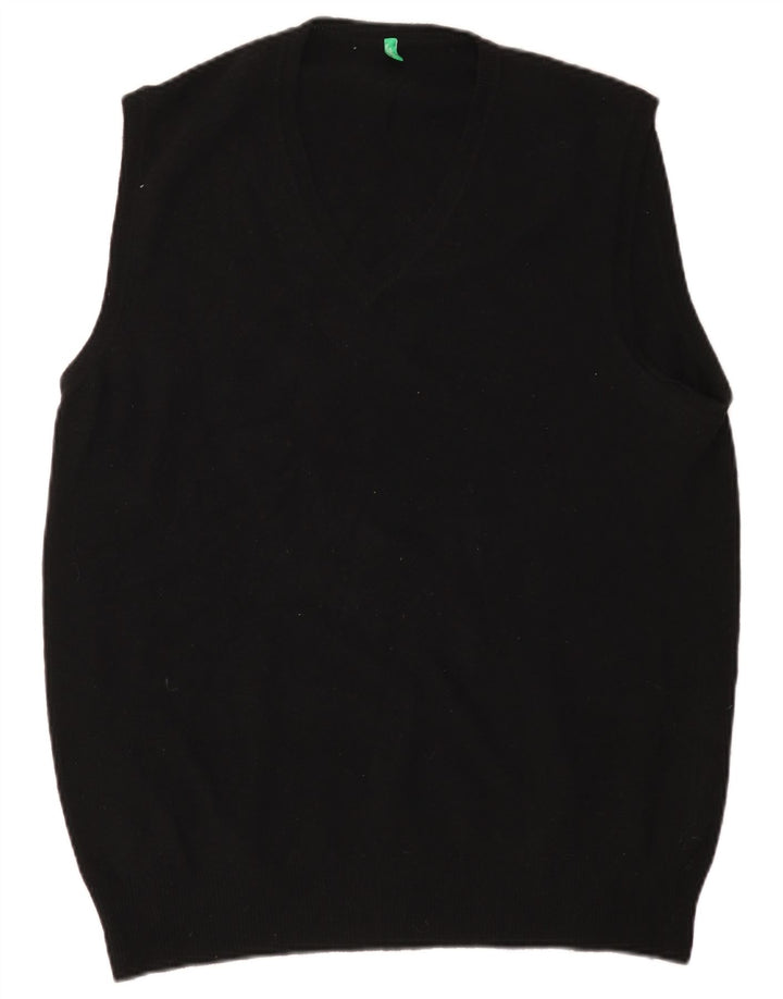 Benetton Herre Slim Fit Vest Tank Top XL Sort Uld