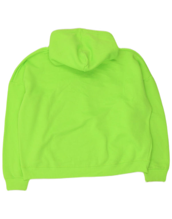 Gola Dame Oversized Crop Grafisk Hoodie Jumper UK 18 XL Grøn Flecked
