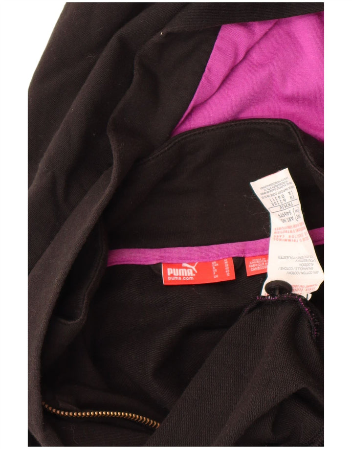 PUMA hættetrøje med lynlås til kvinder UK 12 Medium Sort bomuld