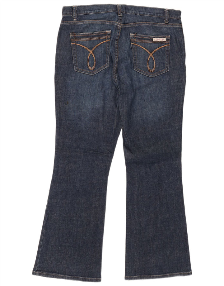 CALVIN KLEIN Dame Bootcut Jeans US 10 Medium W32 L28 Blå Bomuld