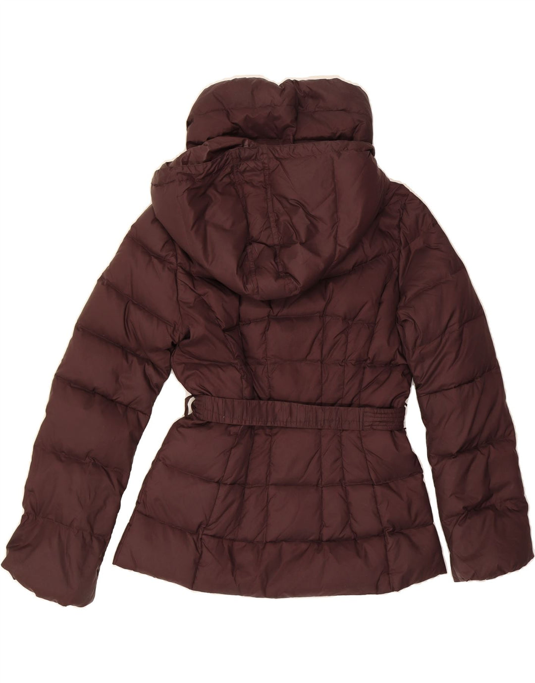 BENETTON Womens Hooded Padded Jacket IT 44 Medium Burgundy Polyamide Vintage Benetton and Second-Hand Benetton from Messina Hembry 