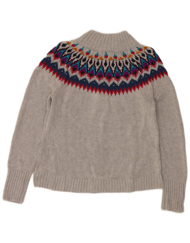 CHAPS Cardigan sweater til kvinder UK 18 XL Grå Fair Isle Bomuld