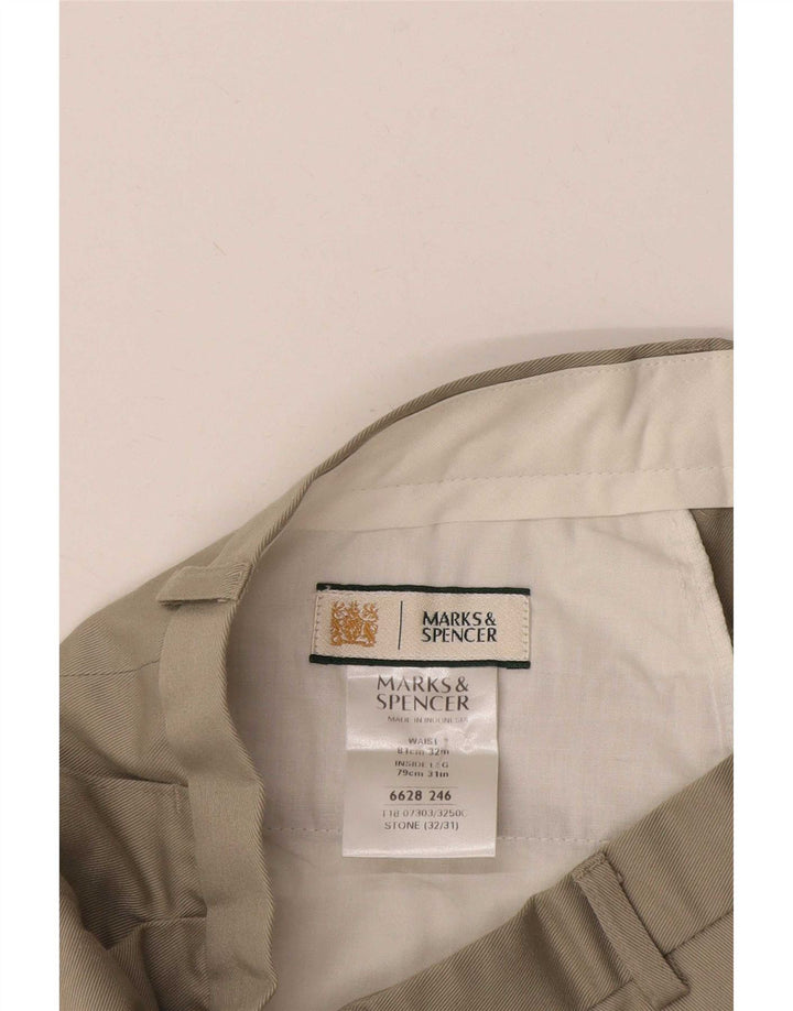 Marks & Spencer Herre Pegged Casual Bukser W32 L31 Grøn Polyester