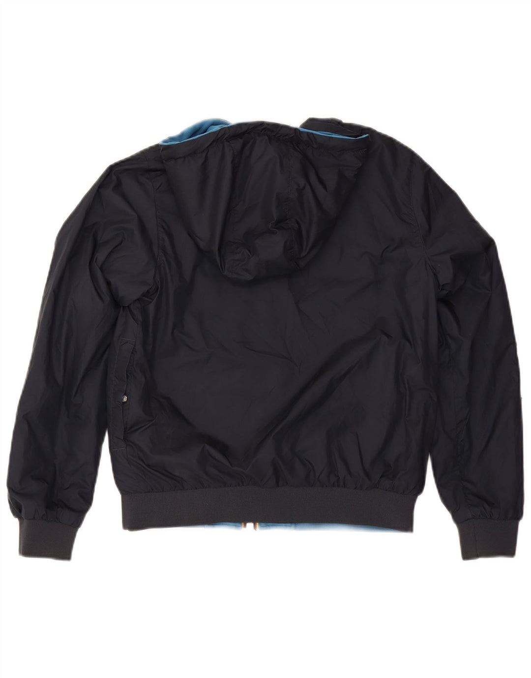K-Way Dame Hætte Vendbar Jakke UK 10 Small Navy Blue Bomuld