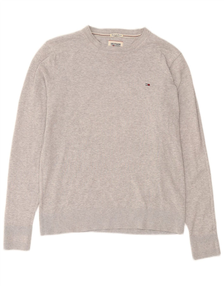 Tommy Hilfiger Herre Crew Neck Jumper Sweater Medium Grå Bomuld