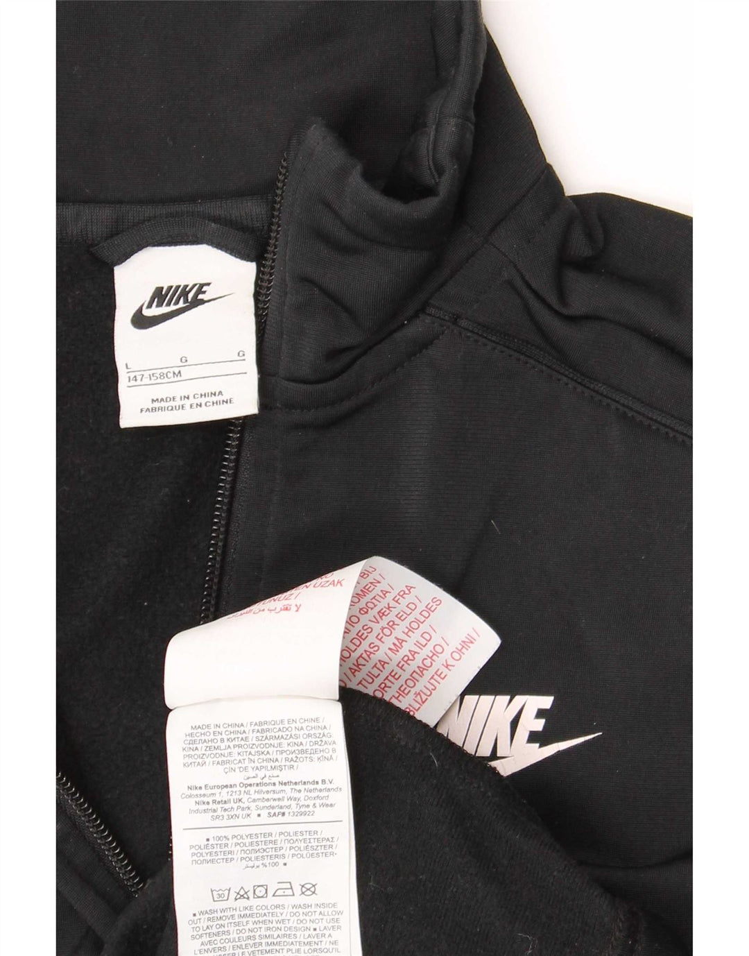 Nike Træningsdragt Topjakke til drenge 12-13 år Stor sort polyester