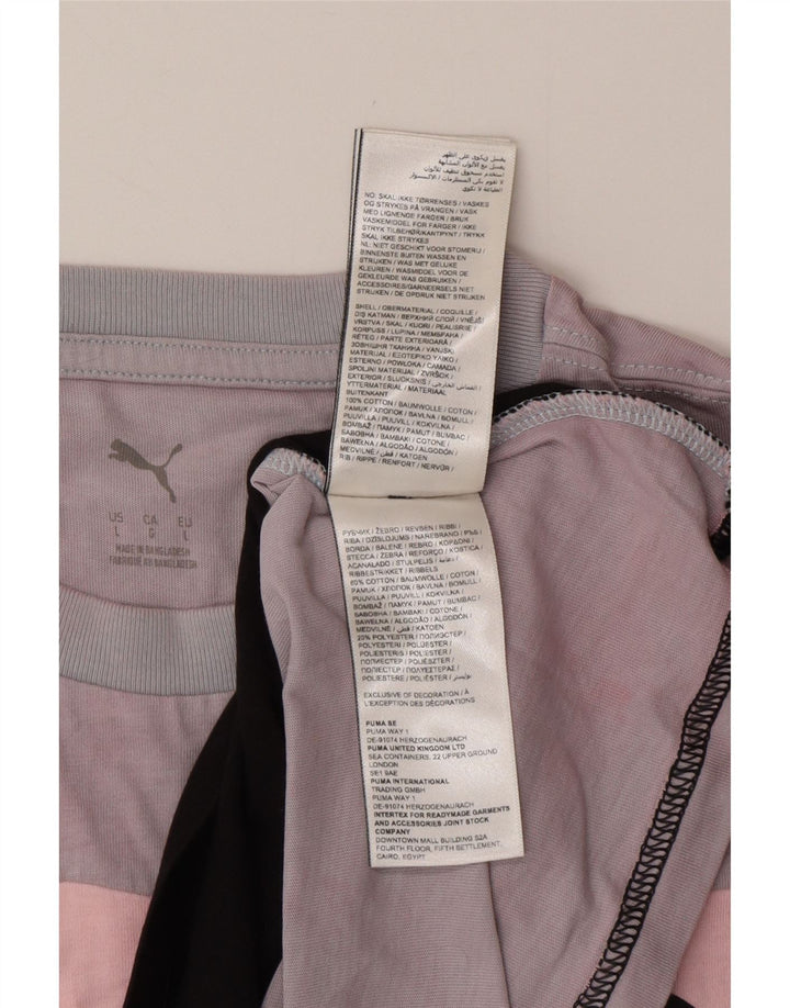 PUMA Herre T-Shirt Top Stor flerfarvet Colourblock Bomuld