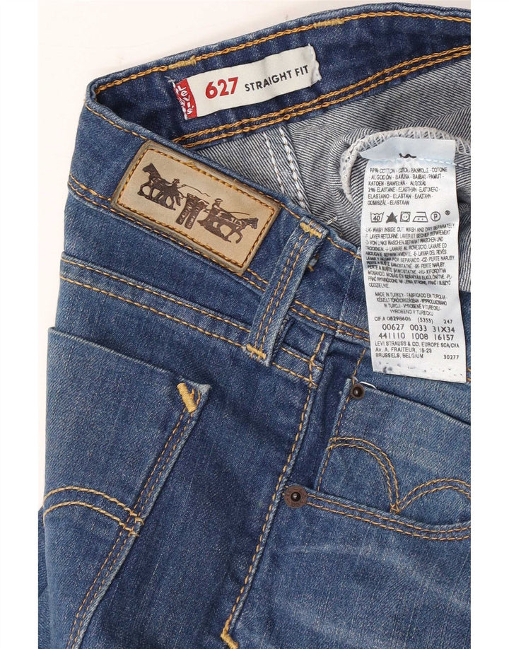 Levi's Dame 627 Straight Jeans W31 L34 Blå Bomuld