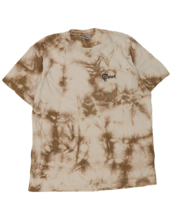 Carhartt Herre T-Shirt Top XL Beige Tie Dye Bomuld