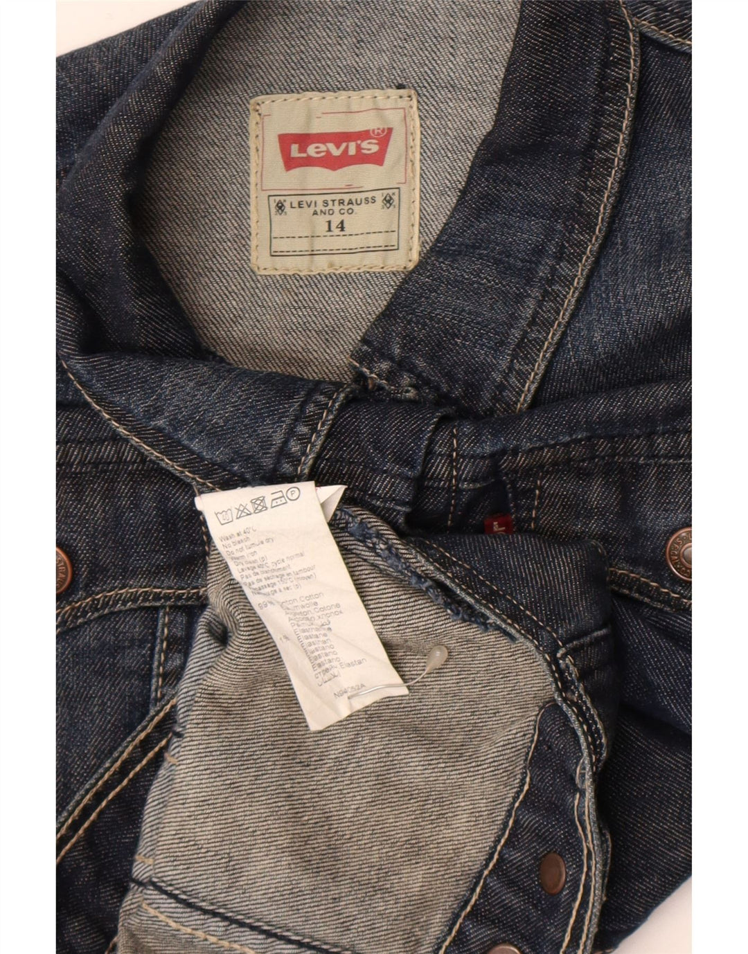 Levi's piger denimjakke 13-14 år marineblå bomuld