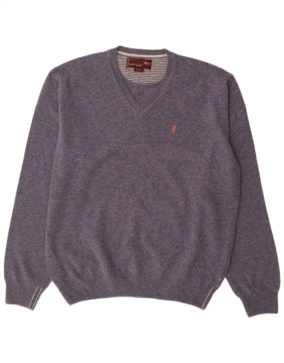 Marlboro Classics Herre V-hals sweater mellemblå uld