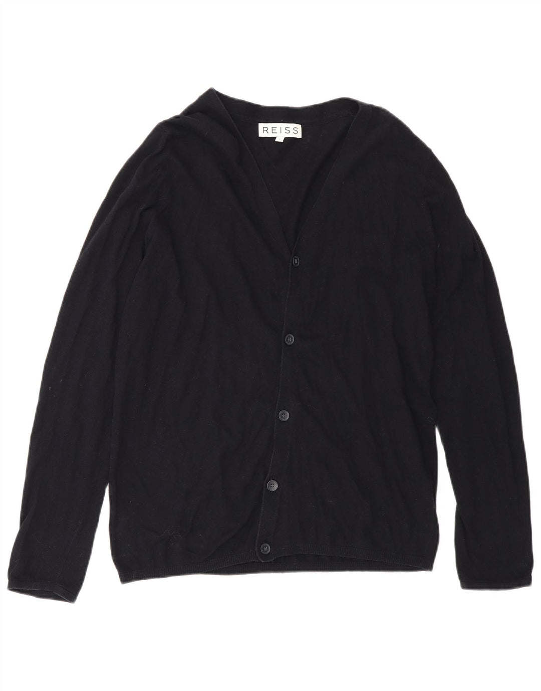Reiss herre cardigan sweater lille sort bomuld