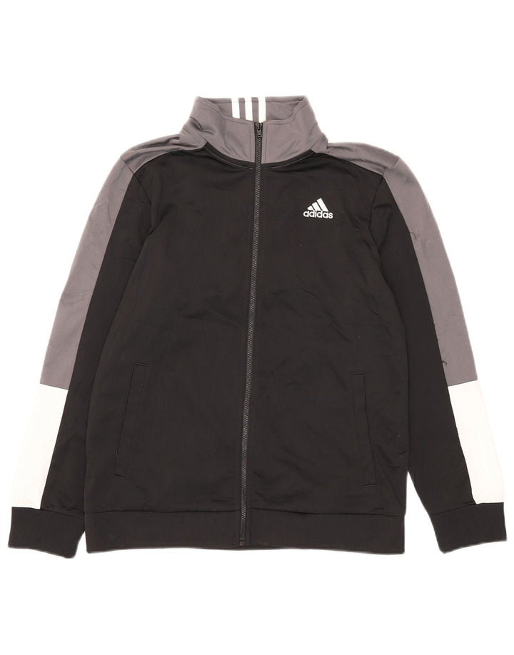 Adidas Drenge Træningsdragt Topjakke 12-13 År Stor Sort Colourblock