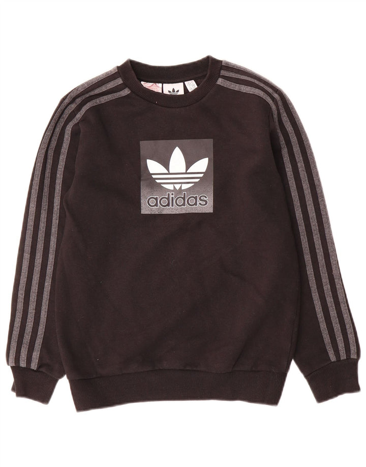 Adidas Boys Graphic Sweatshirt Jumper 9-10 år Sort Bomuld