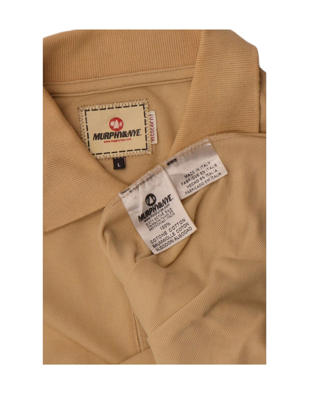 Murphy & Nye Herre Regular Fit Polo Shirt Stor Beige Bomuld