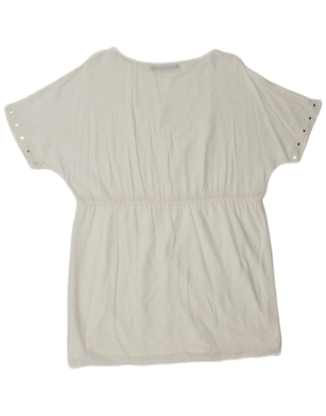 Zara Dame Oversized Bluse Top UK 14 Medium White Polyester