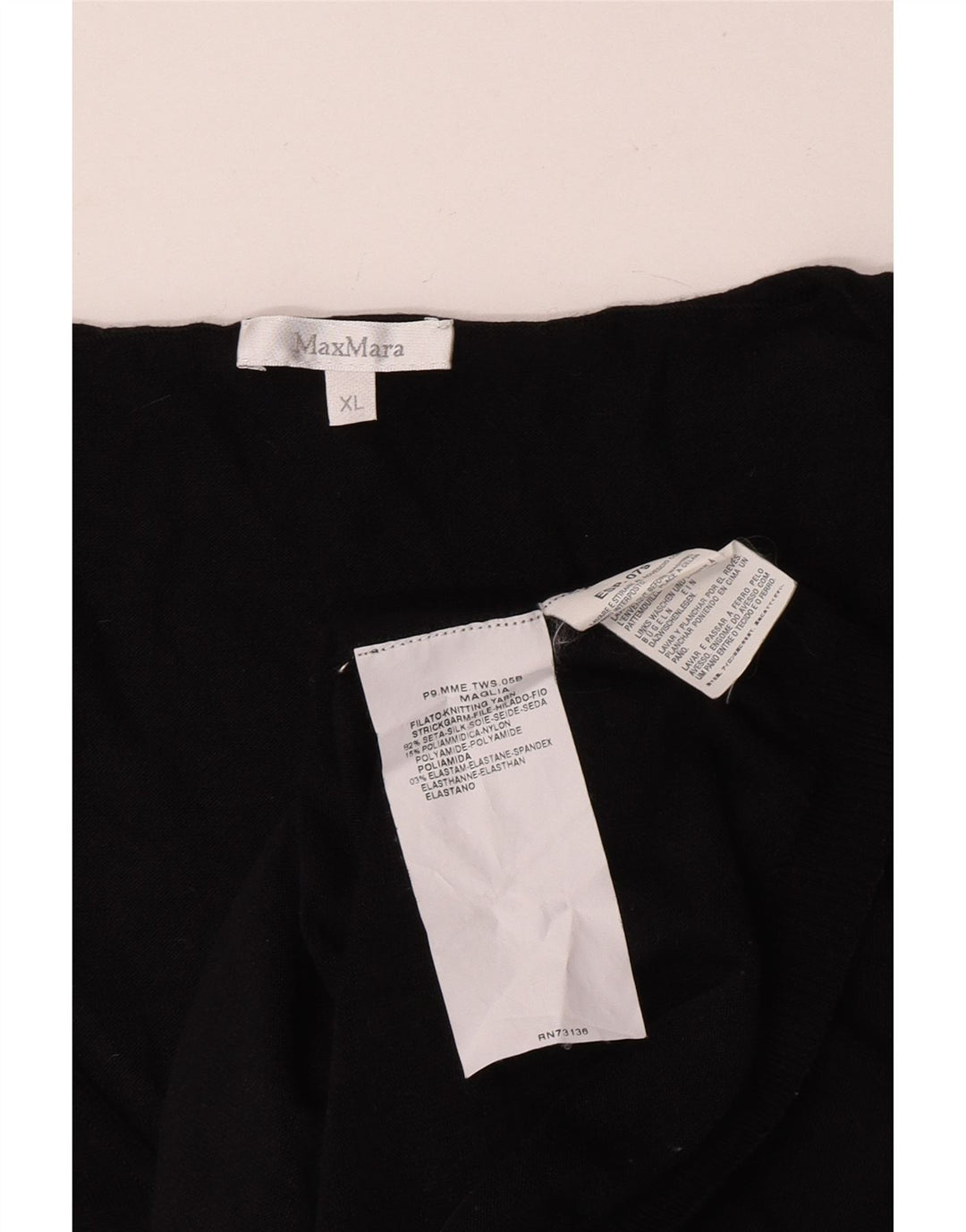 Max Mara Dame ærmeløs bluse Top UK 18 XL Sort Silke