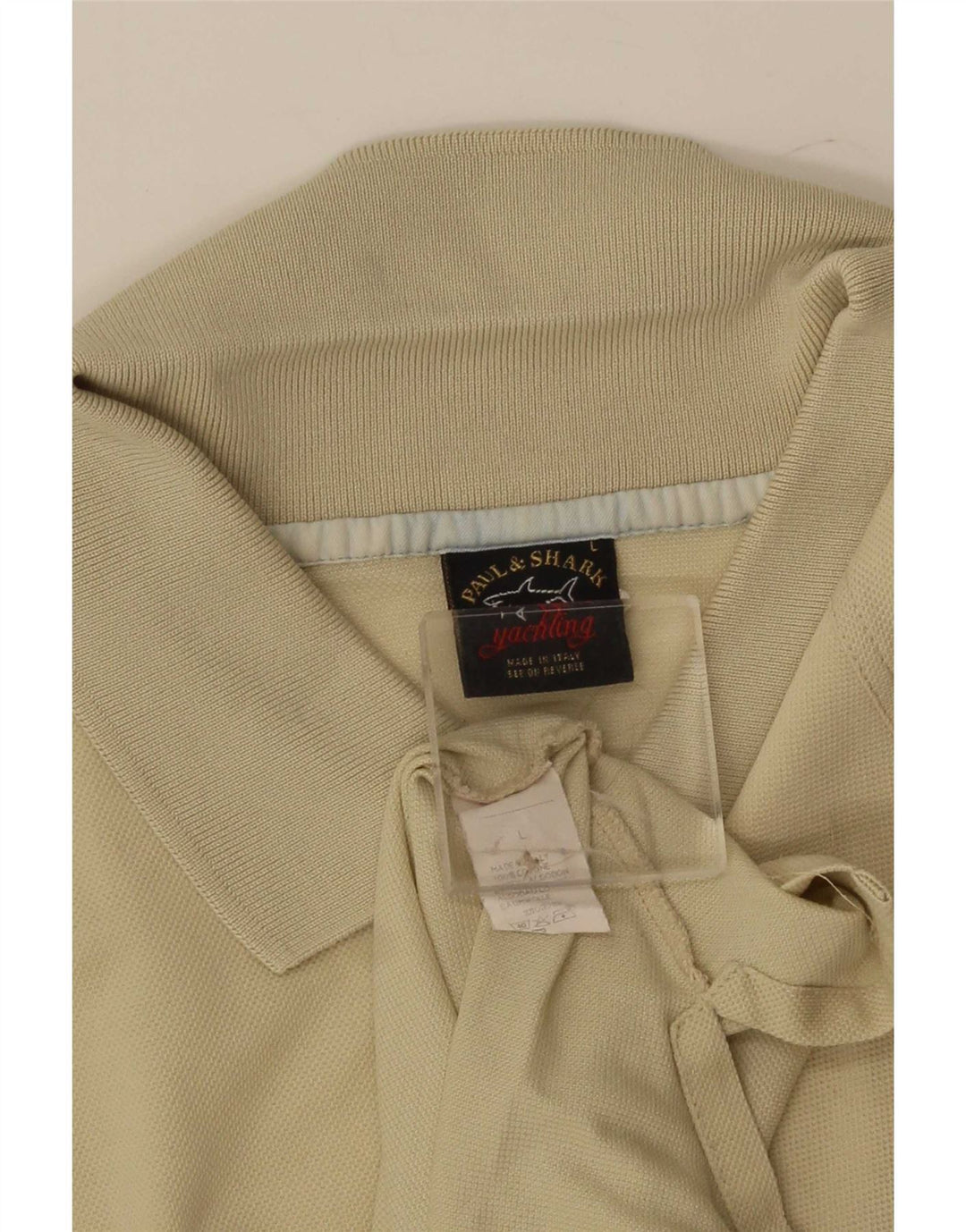 Paul & Shark herre poloskjorte stor beige bomuld