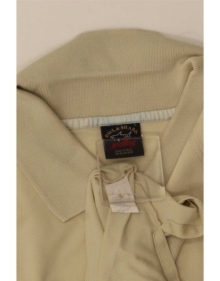 Paul & Shark herre poloskjorte stor beige bomuld