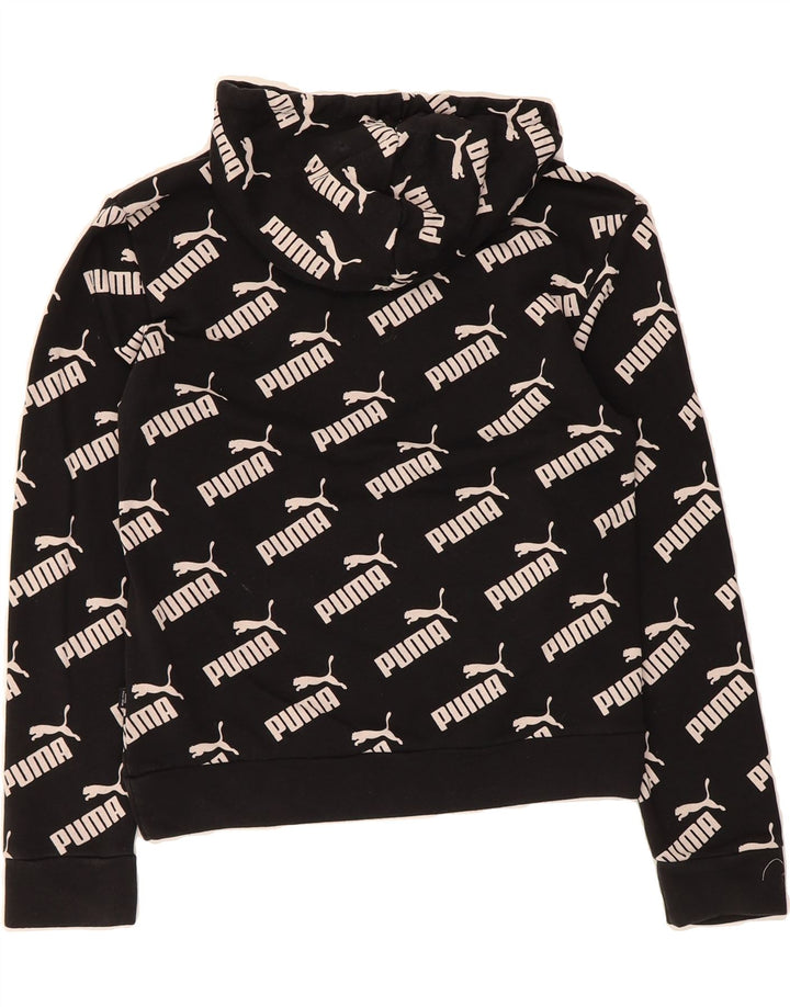 PUMA Mens Graphic Hoodie Jumper XS Black Vintage Puma and Second-Hand Puma from Messina Hembry 