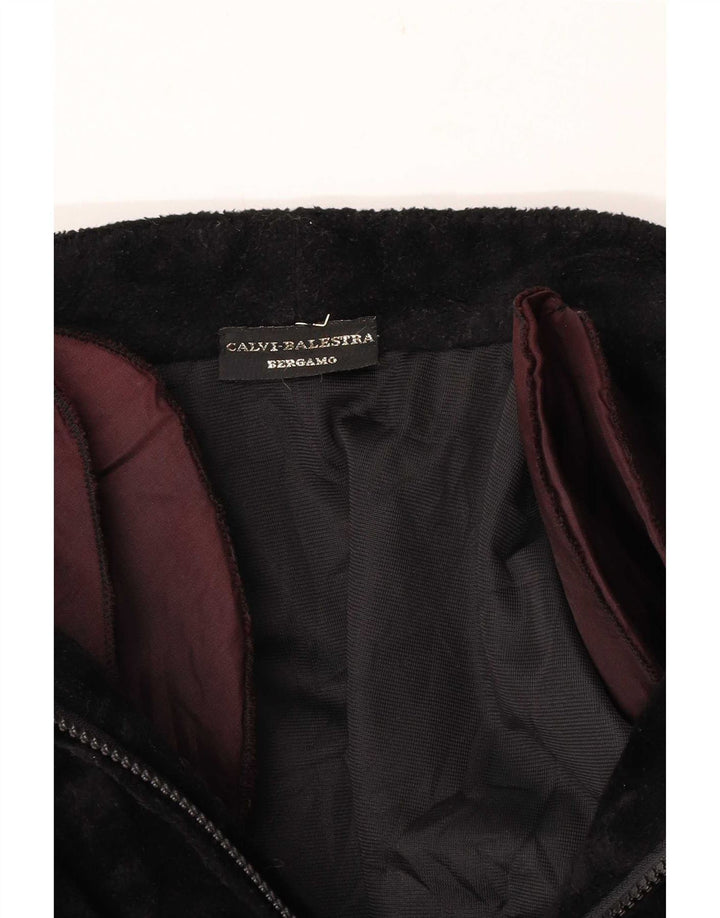 Vintage Dame Velvet Blazer Jacket UK 14 Medium Black