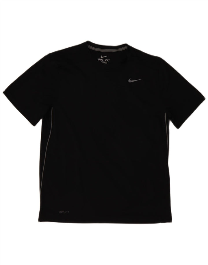 NIKE Herre Dri Fit T-Shirt Top Stor sort polyester