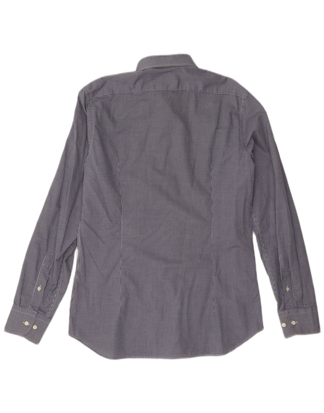 ALVIERO MARTINI Herreskjorte str. 16 41 Large Navy Blue Gingham Cotton