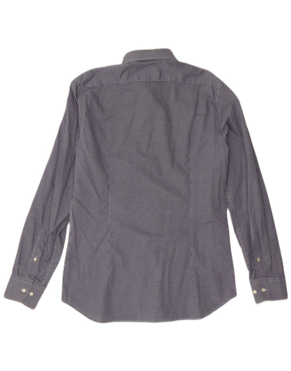 ALVIERO MARTINI Herreskjorte str. 16 41 Large Navy Blue Gingham Cotton