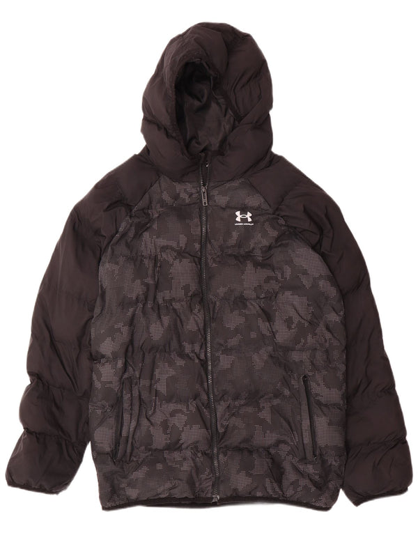 Under Armour drenge hættepolstret jakke 13-14 år sort camouflage
