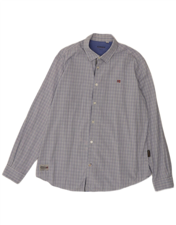 NAPAPIJRI Urban Fit skjorte til mænd XL blå ternet