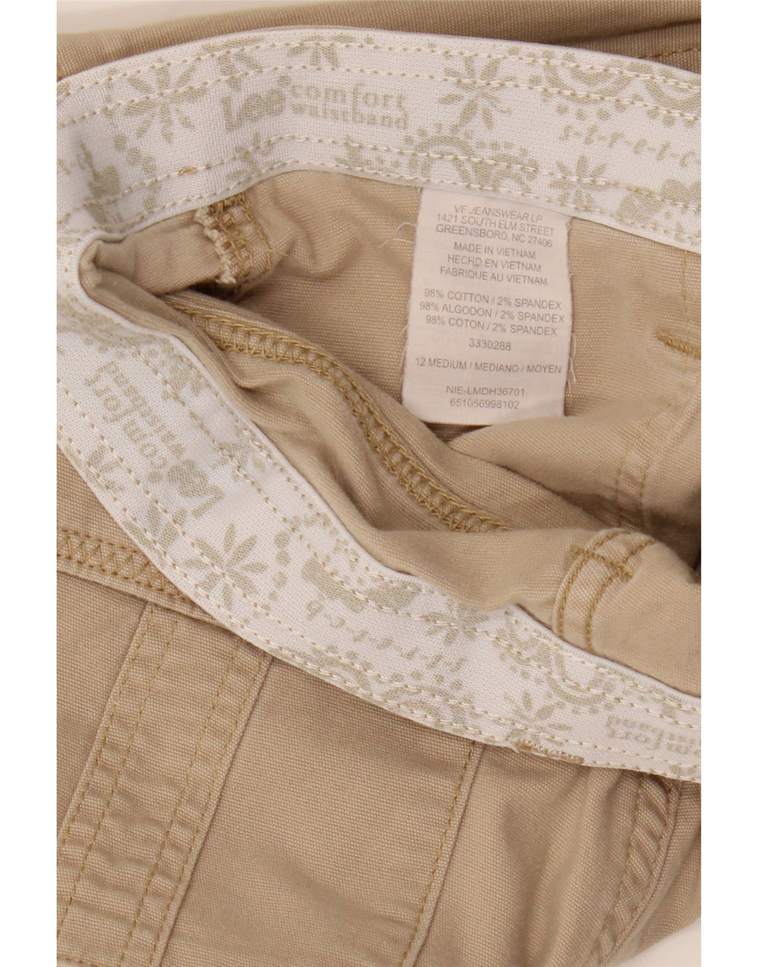 LEE Dame Straight Cargo Capri Bukser US 12 Large W34 L20 Beige Bomuld