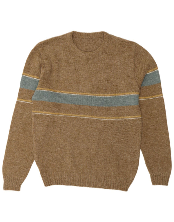 Portobello's herre sweater med rund hals IT 48 Medium Brown Colourblock