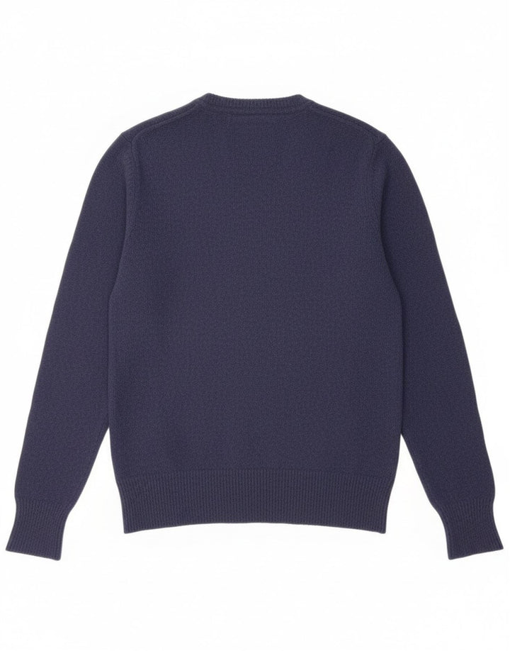 Superdry sweater med rund hals til mænd mellem marineblå uld