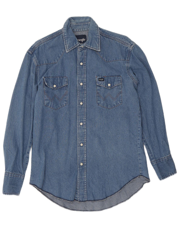 Wrangler Mens Denim Shirt Medium Blue