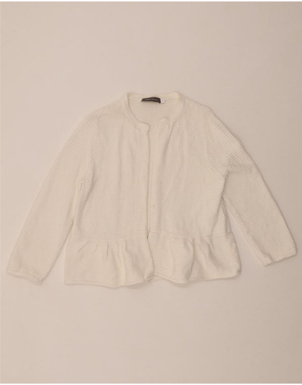 MINT VELVET Dame 3/4 ærmet åben cardigan sweater UK 12 Medium White