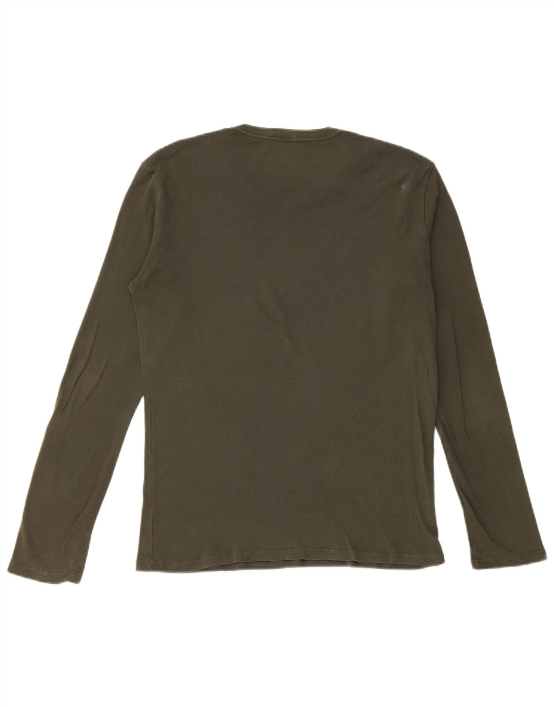 BENETTON Dame Grafisk Top Langærmet UK 12 Medium Grøn