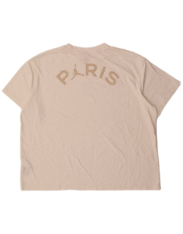 Jordan Herre Paris Saint- Germain Grafisk T-Shirt Top XL Hvid Bomuld