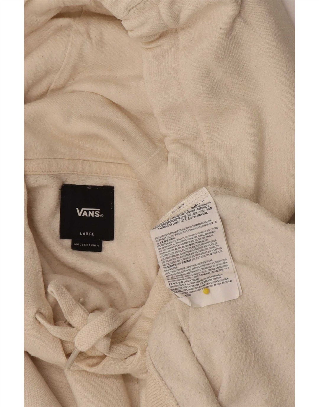 Vans Grafisk hættetrøje til mænd Large Off White Bomuld