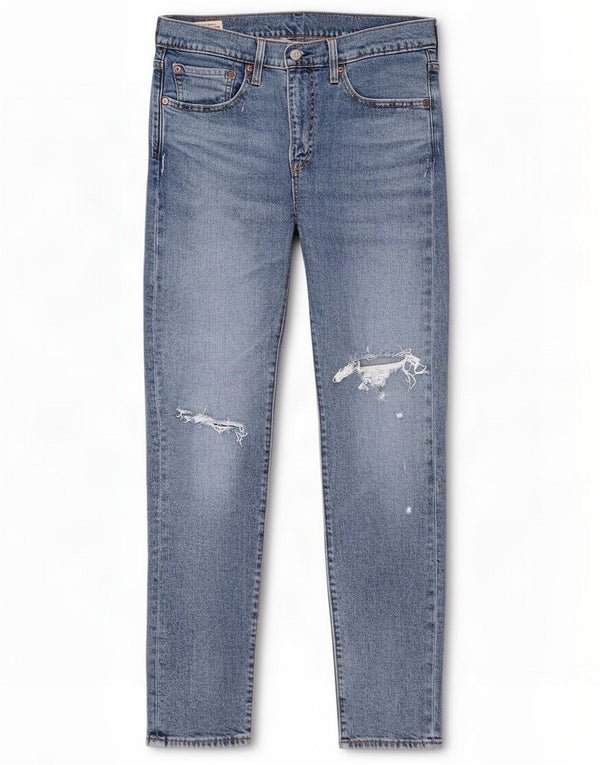 Levi's Herre 512 Distressed Slim Tapered Jeans W32 L32 Blue Cotton
