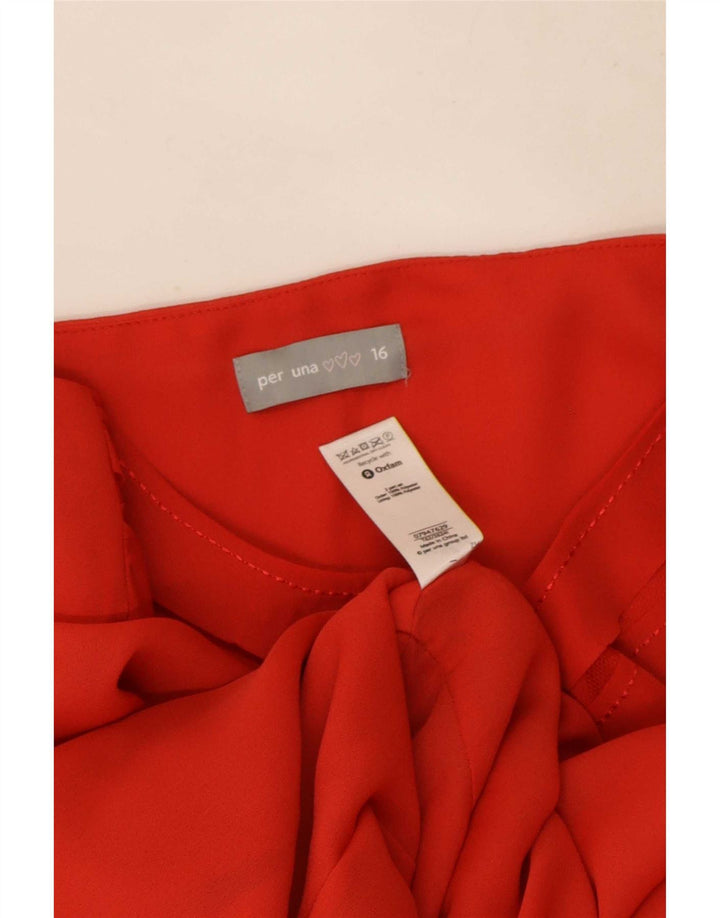 Marks & Spencer Womens Per Una Ærmeløs Skede Kjole UK 16 Large Red