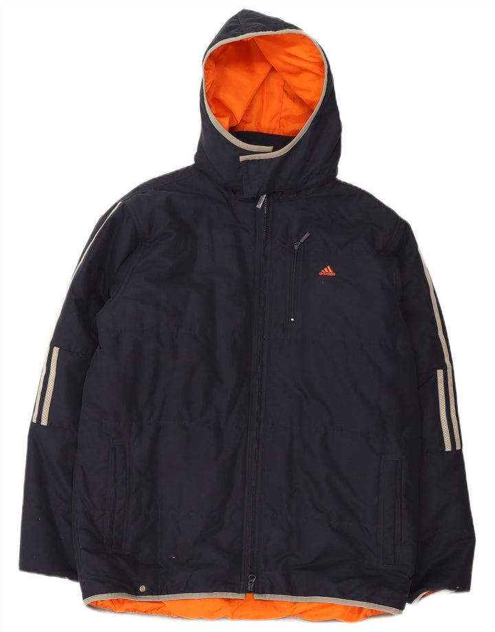 Adidas hættejakke til drenge 15-16 år marineblå polyester
