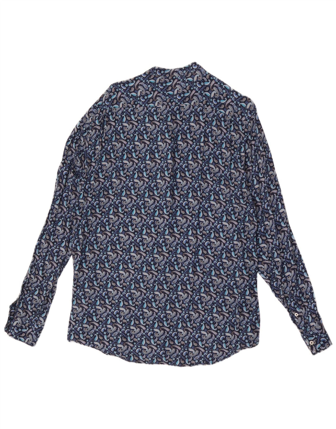 Zara Herre Relaxed Fit Shirt XL Blue Paisley Viscose
