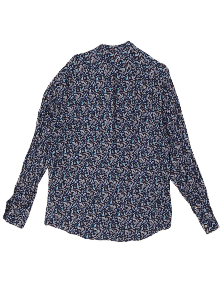 Zara Herre Relaxed Fit Shirt XL Blue Paisley Viscose