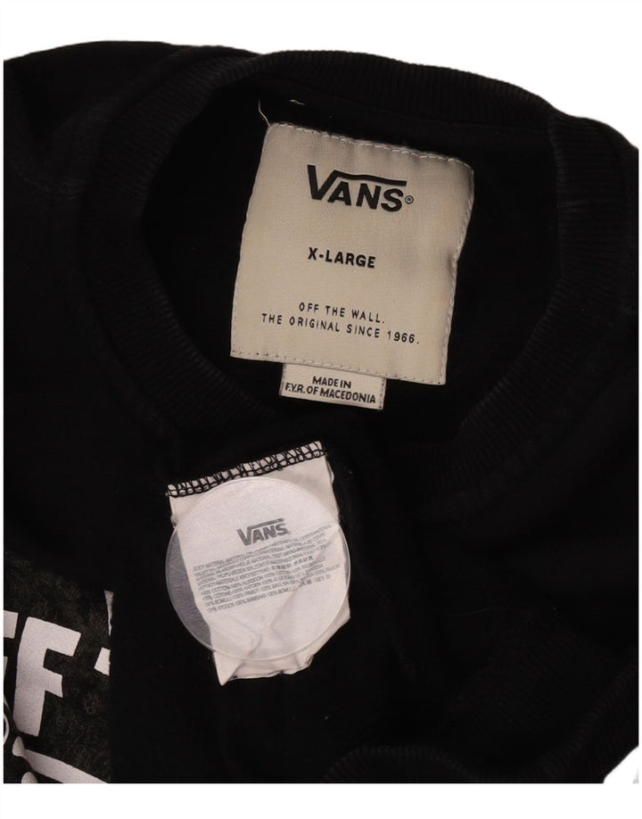 Vans Herre Grafisk Sweatshirt Jumper XL Sort Bomuld