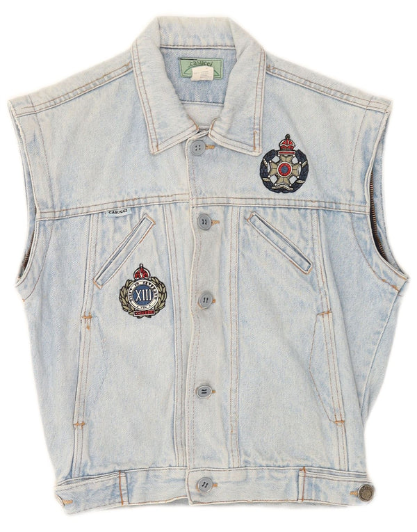 Casucci drenge grafisk denim Gilet 9-10 år blå bomuld