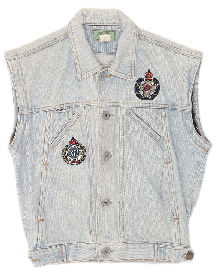 Casucci drenge grafisk denim Gilet 9-10 år blå bomuld