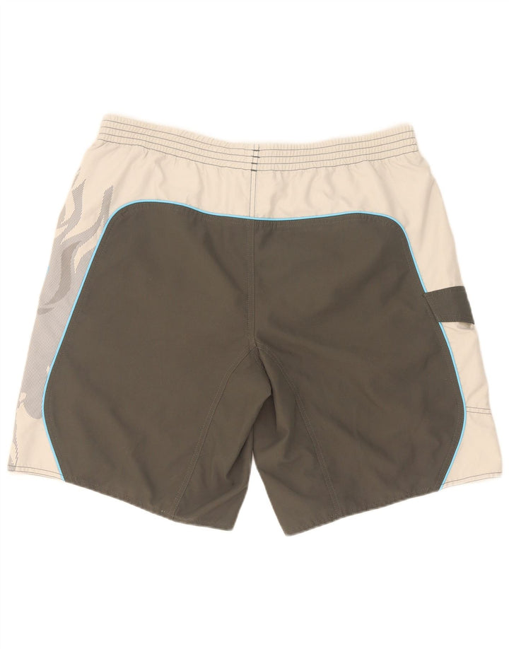 Adidas grafiske badeshorts til mænd, store grå colourblock polyester