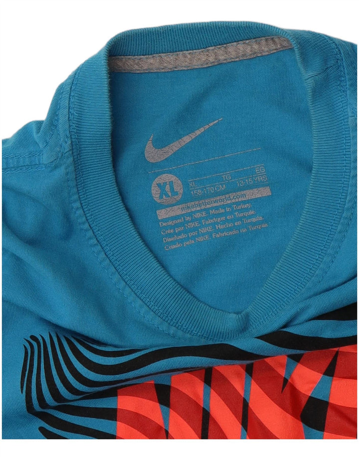Nike Boys Grafisk T-Shirt Top 13-14 år XL Blå