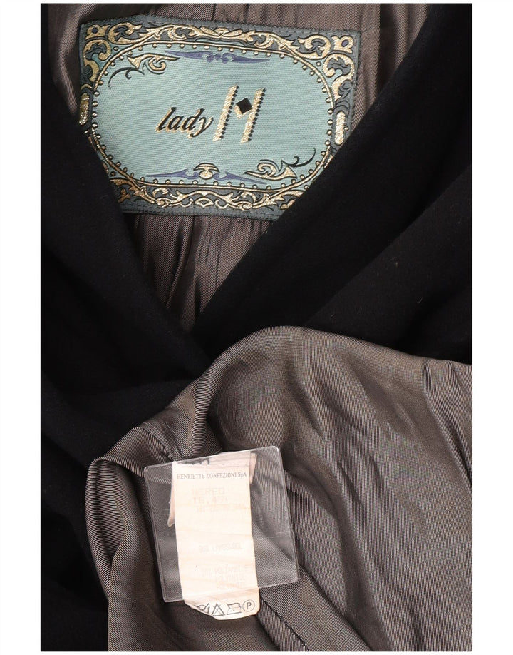 LADY H. Dame Oversized Overfrakke IT 49 XL Sort lammeuld